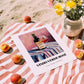 Vinho Verde Rosé – on Striped Tablecloth, Portuguese Wine Wall Decor, unframed on coastal sand
