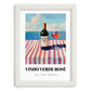 Vinho Verde Rosé – Portuguese Coastal Café Moment, Portuguese Wine Illustration, placed in minimal white frame