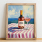 Baga Rosé – Portuguese Seaside Scene, Portuguese Wine Poster, no-text version framed in wood