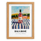 Baga Rosé – Portuguese Hilltop Café Scene, Portuguese Wine Wall Illustration, set in oak frame