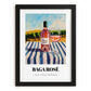 Baga Rosé – Portuguese Hilltop Café Scene, Portuguese Wine Wall Illustration, in sleek black frame