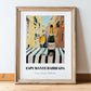 Espumante Bairrada – Portuguese Outdoor Café Scene, Portuguese Sparkling Wine Wall Poster, in wooden frame leaning on the floor