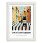 Espumante Bairrada – Portuguese Outdoor Café Scene, Portuguese Sparkling Wine Wall Poster, placed in minimal white frame