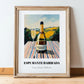 Espumante Bairrada – Portuguese Hilltop Table Scene, Portuguese Sparkling Wine Illustration, in wooden frame leaning on the floor