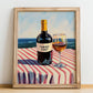 Tawny Port – Portuguese Coastal Café Moment, Portuguese Dessert Wine Wall Art, no-text version framed in wood
