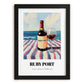 Ruby Port – Portuguese Seaside Scene, Portuguese Dessert Wine Wall Illustration, in sleek black frame