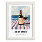Ruby Port – Portuguese Seaside Scene, Portuguese Dessert Wine Wall Illustration, placed in minimal white frame
