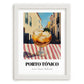 Porto Tónico – Portuguese Outdoor Café Scene, Portuguese Cocktail Illustration, placed in minimal white frame