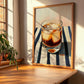 Porto Tónico – on Striped Tablecloth, Portuguese Cocktail Wall Art, clean layout with no caption