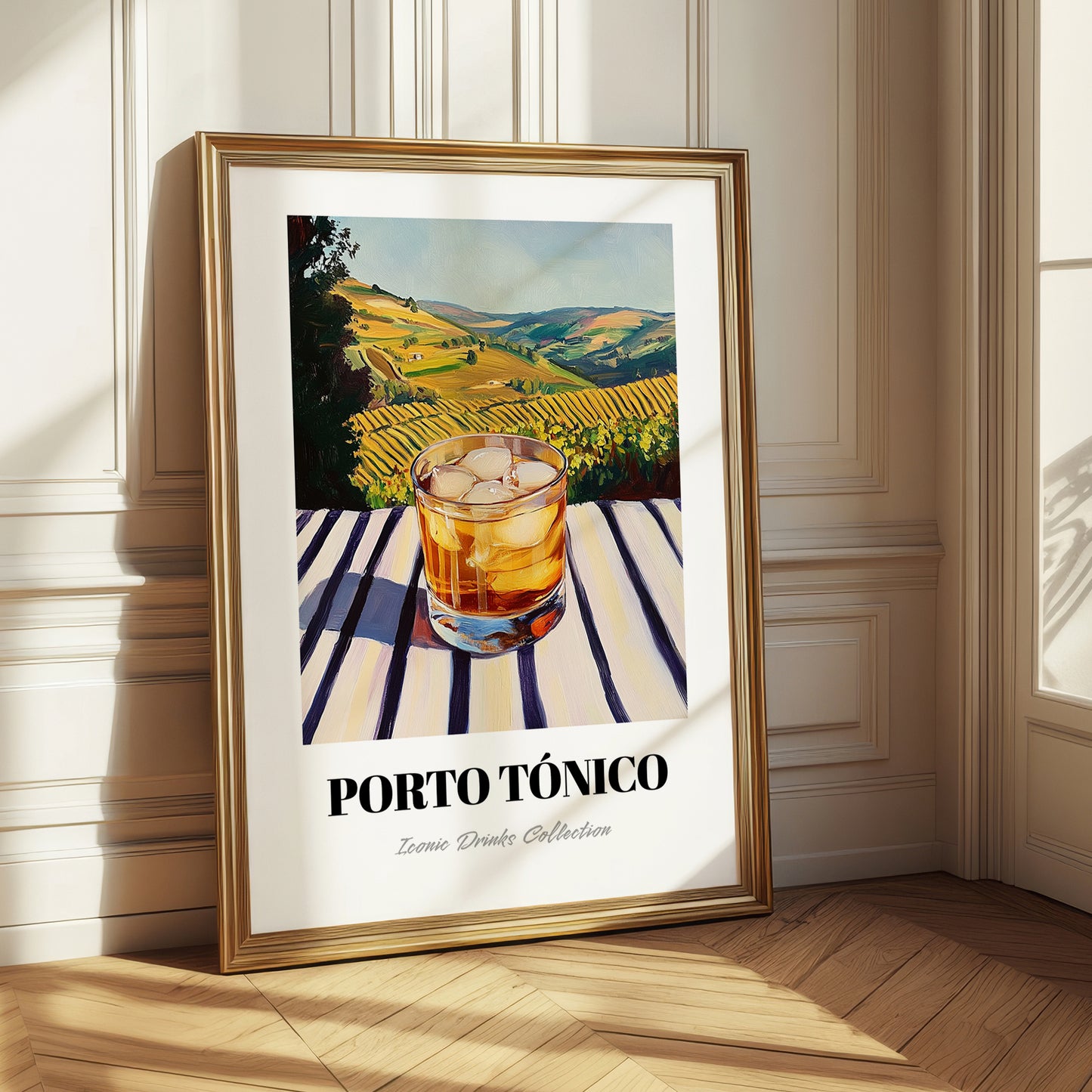 Porto Tónico – Portuguese Hilltop Table Scene, Portuguese Cocktail Wall Decor