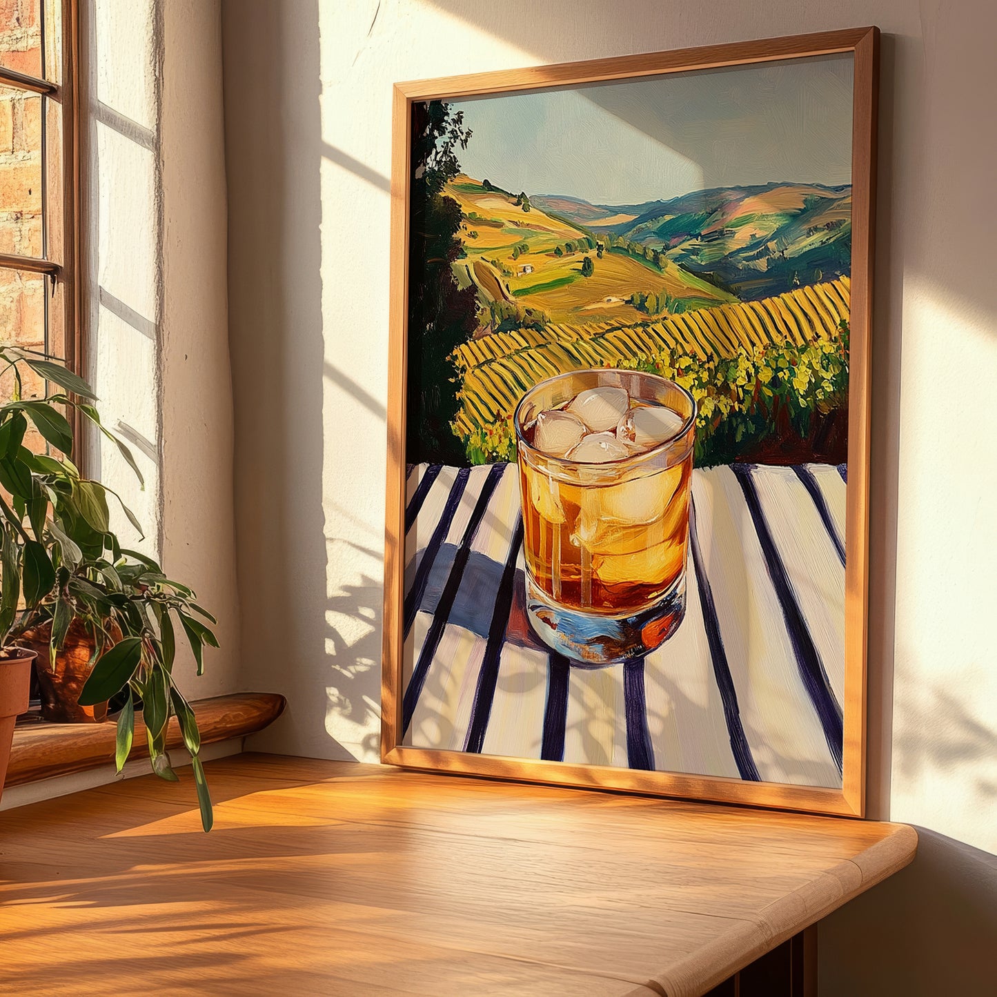 Porto Tónico – Portuguese Hilltop Table Scene, Portuguese Cocktail Wall Decor, clean layout with no caption