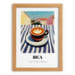 Bica – Portuguese Urban Café Scene, Portuguese Coffee Poster, set in oak frame