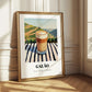 Galão – Portuguese Hillside Café View, Portuguese Coffee Illustration