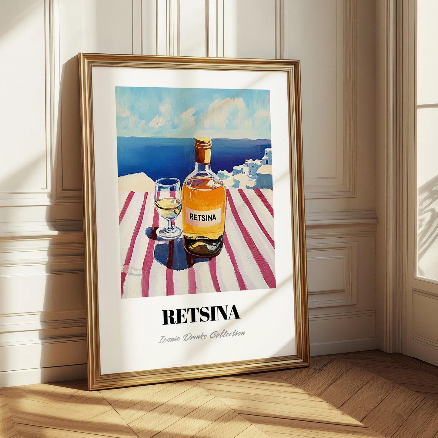Retsina – Greek Coastal Table, Greek Wine Illustration