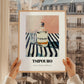 Tsipouro – on Striped Tablecloth, Greek Spirit Print, styled in a charming Paris street view