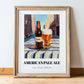 APA (American Pale Ale) – American Urban Café Scene, American Beer Still Life, in wooden frame leaning on the floor