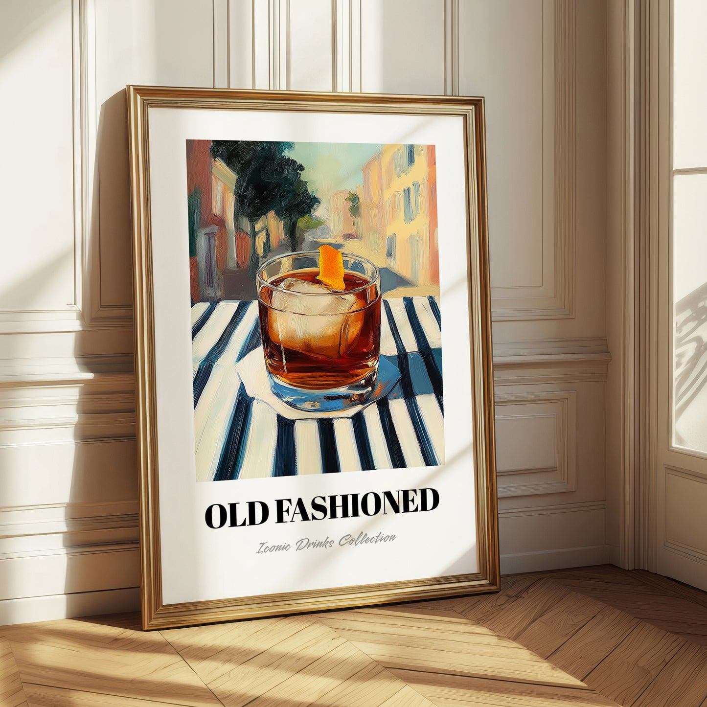 Old Fashioned – American Café on the Corner, American Cocktail Painting