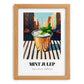 Mint Julep – American Urban Café Scene, American Cocktail Wall Print, set in oak frame
