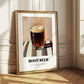 Root Beer – on Striped Tablecloth, American Beverage Wall Art