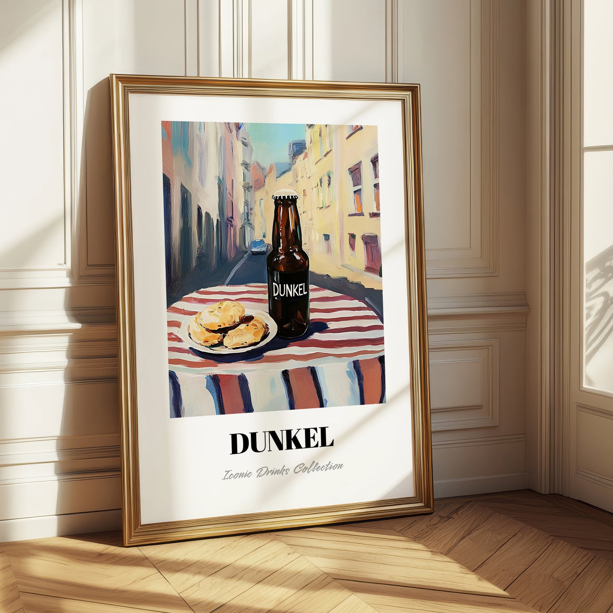 Dunkel – German Café on the Corner, German Beer Painting