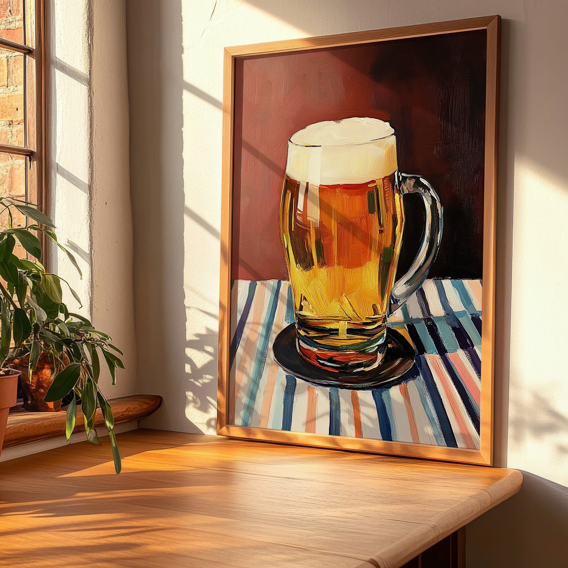 Kölsch – on Striped Tablecloth, German Beer Wall Decor, clean layout with no caption