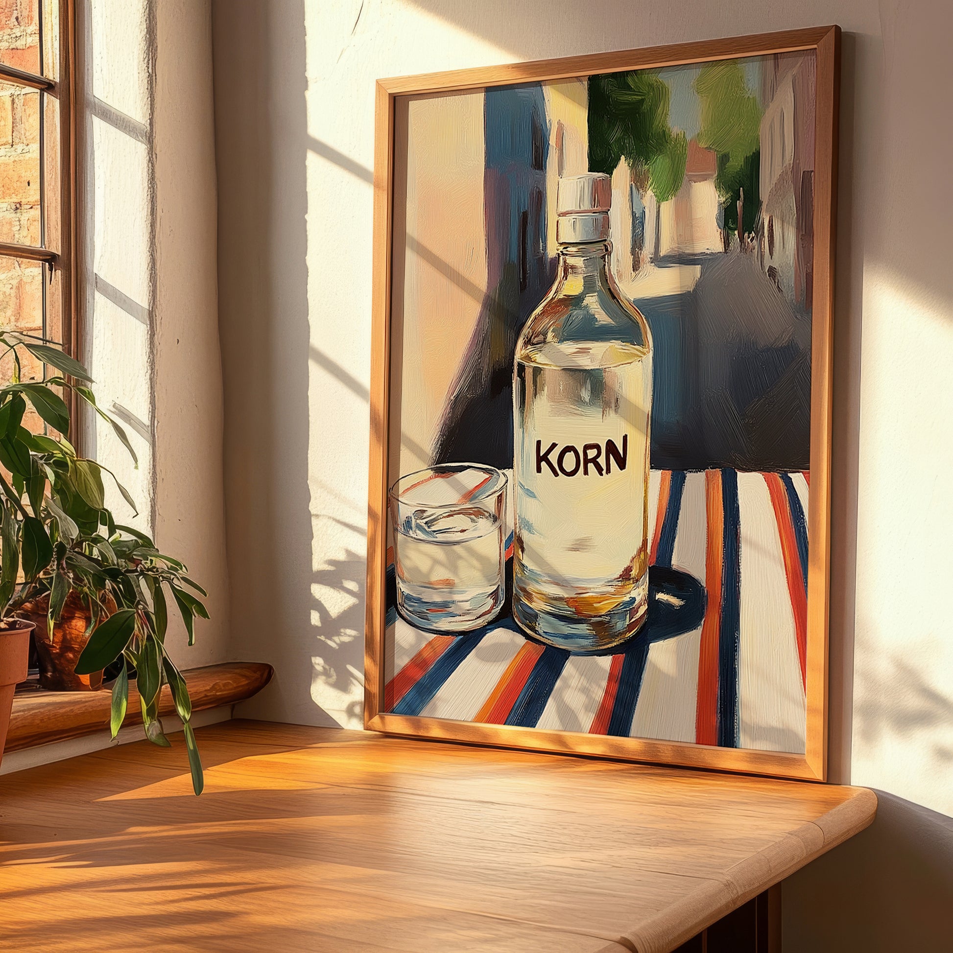 Korn – German Street Café Scene, German Spirit Wall Print, clean layout with no caption