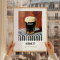 Stout – on Striped Tablecloth, English Beer Painting, styled in a charming Paris street view