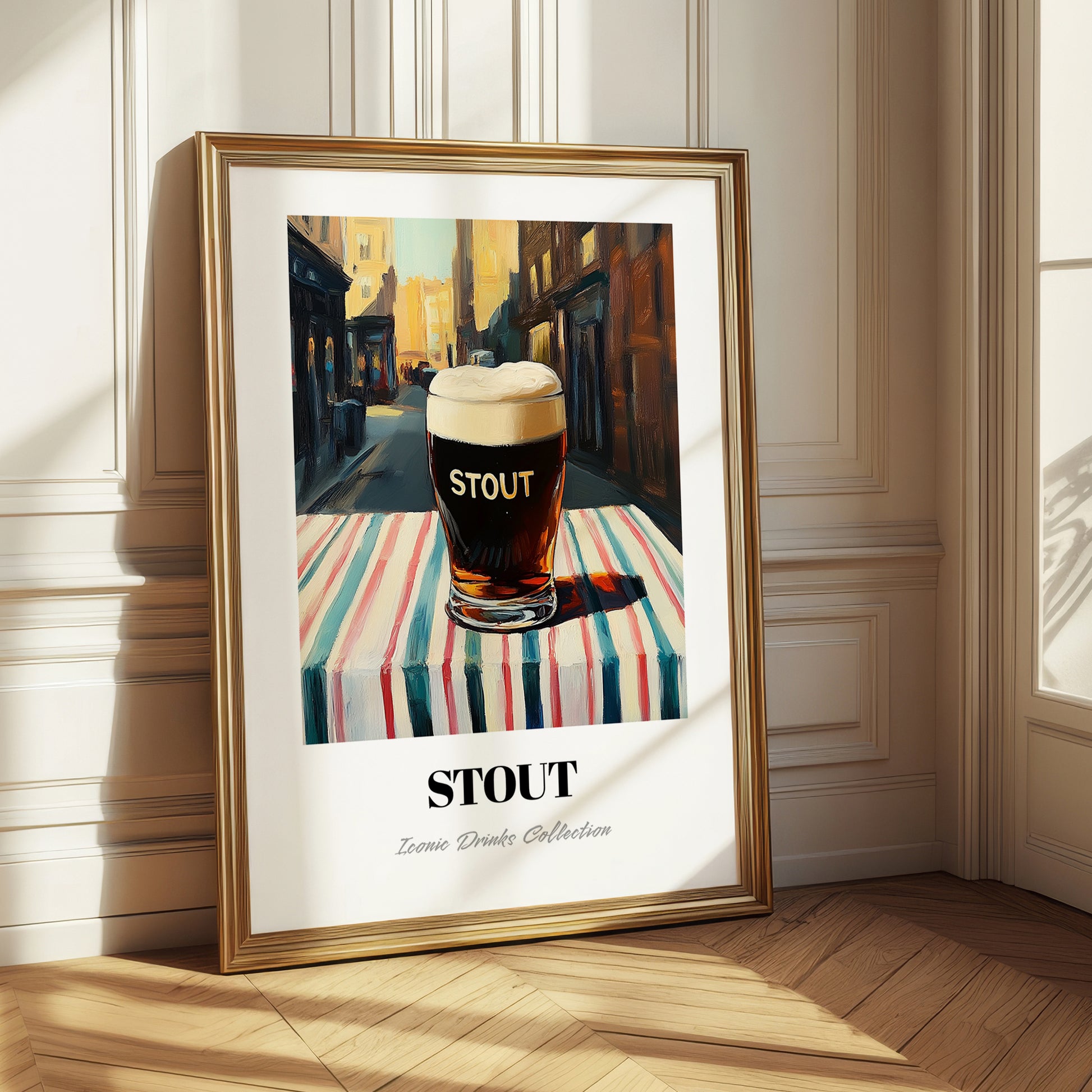 Stout – English Outdoor Café Scene, English Beer Painting