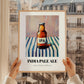 India Pale Ale Beer (IPA) – on Striped Tablecloth, English Beer Poster, styled in a charming Paris street view