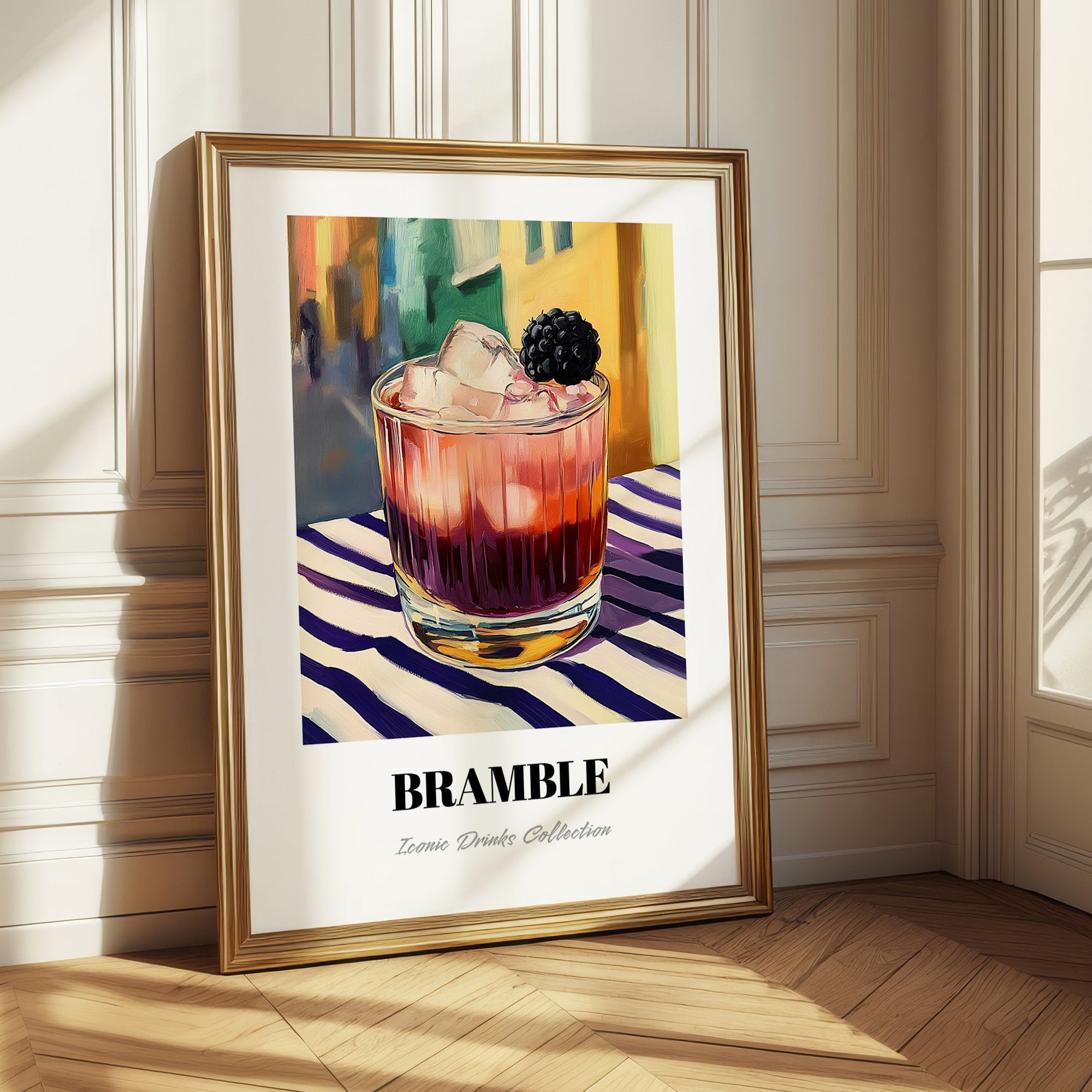 Bramble – English Street Café Scene, English Cocktail Painting