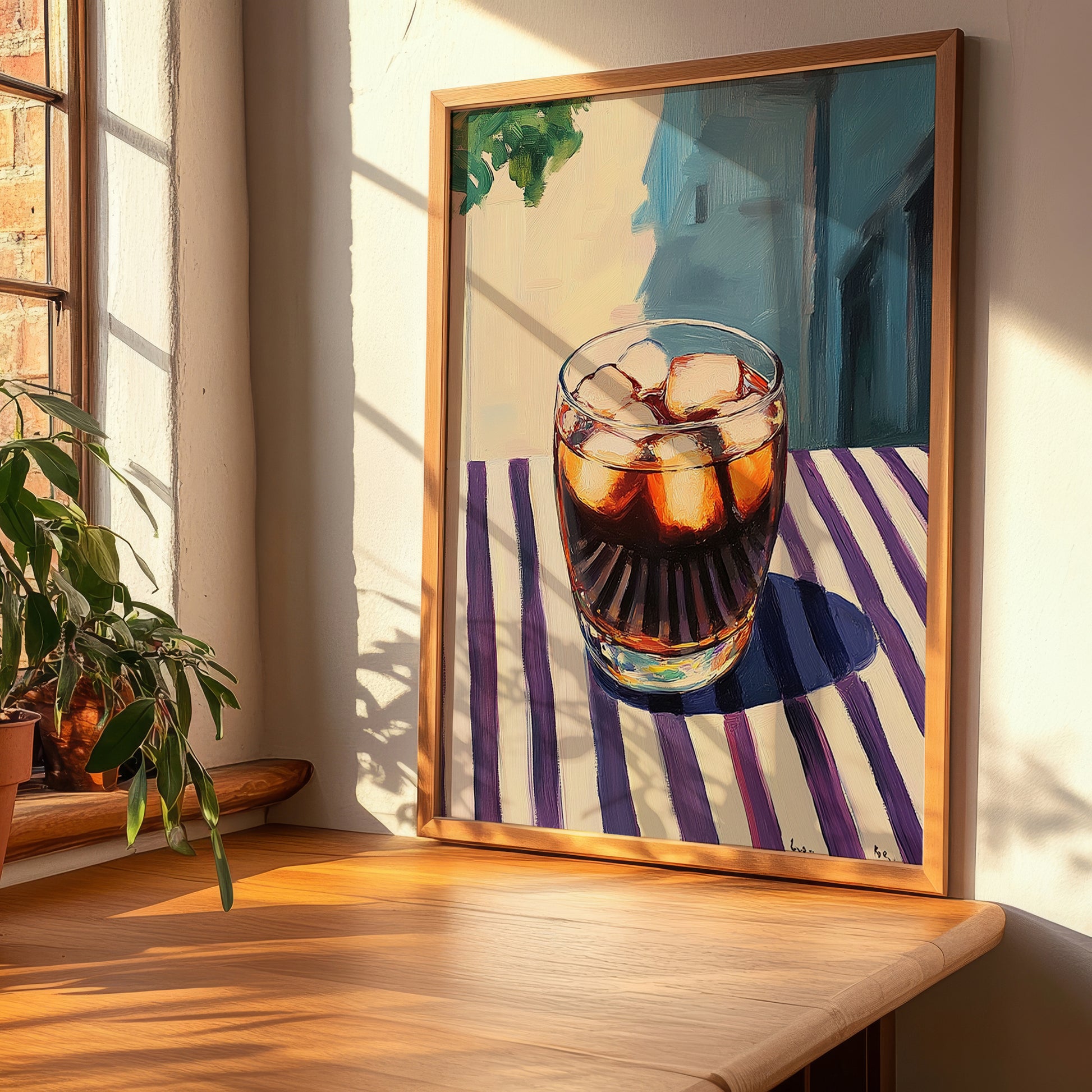 Dandelion And Burdock – English Outdoor Café Scene, English Beverage Illustration, clean layout with no caption