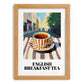 English Breakfast Tea – English Café on the Corner, English Tea Painting, set in oak frame