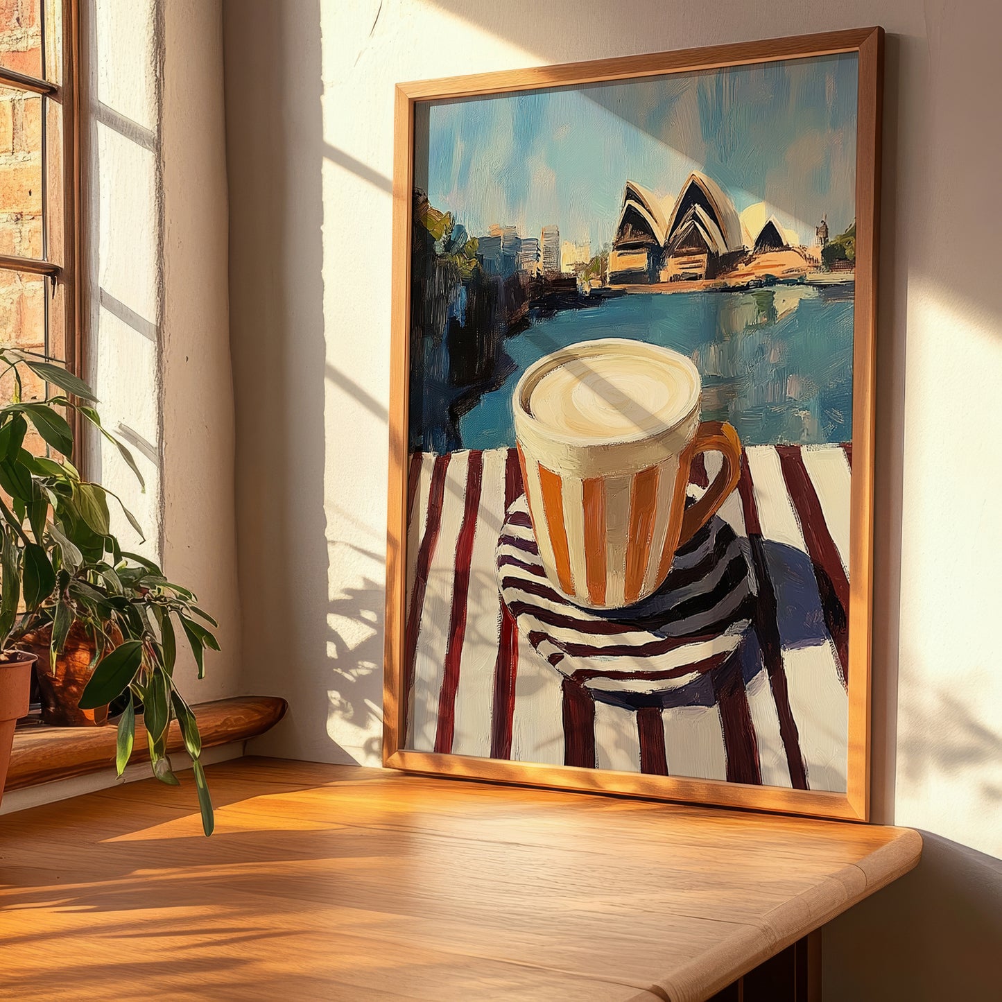 Flat White – Australian Outdoor Café Scene, Australian Beverage Still Life, clean layout with no caption