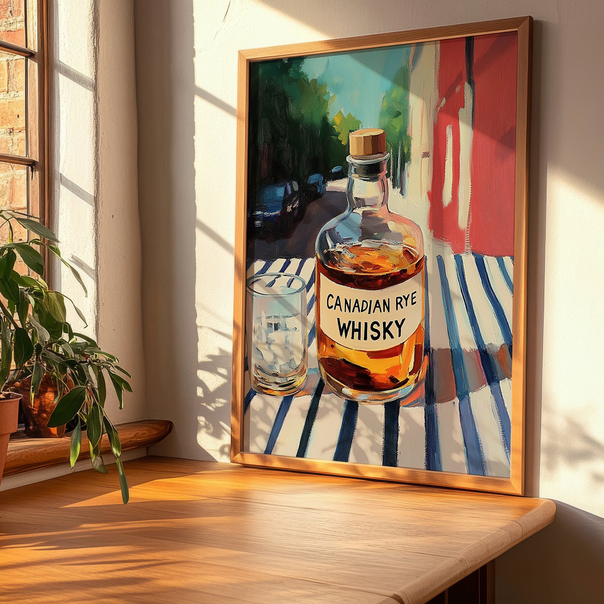 Canadian Rye Whisky – Canadian Café on the Corner, Canadian Whiskey Print, clean layout with no caption