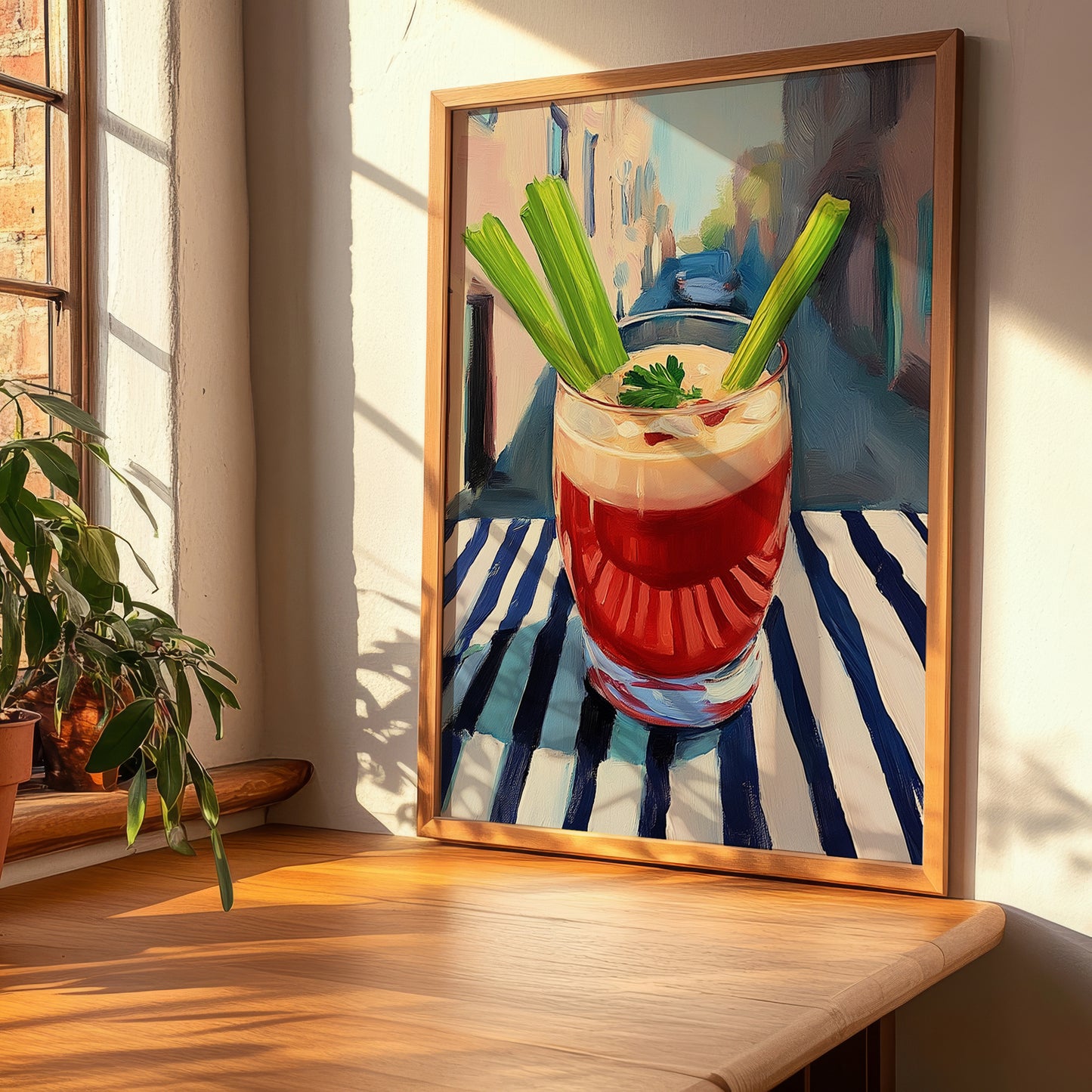 Caesar – Canadian Outdoor Café Scene, Canadian Cocktail Print, clean layout with no caption