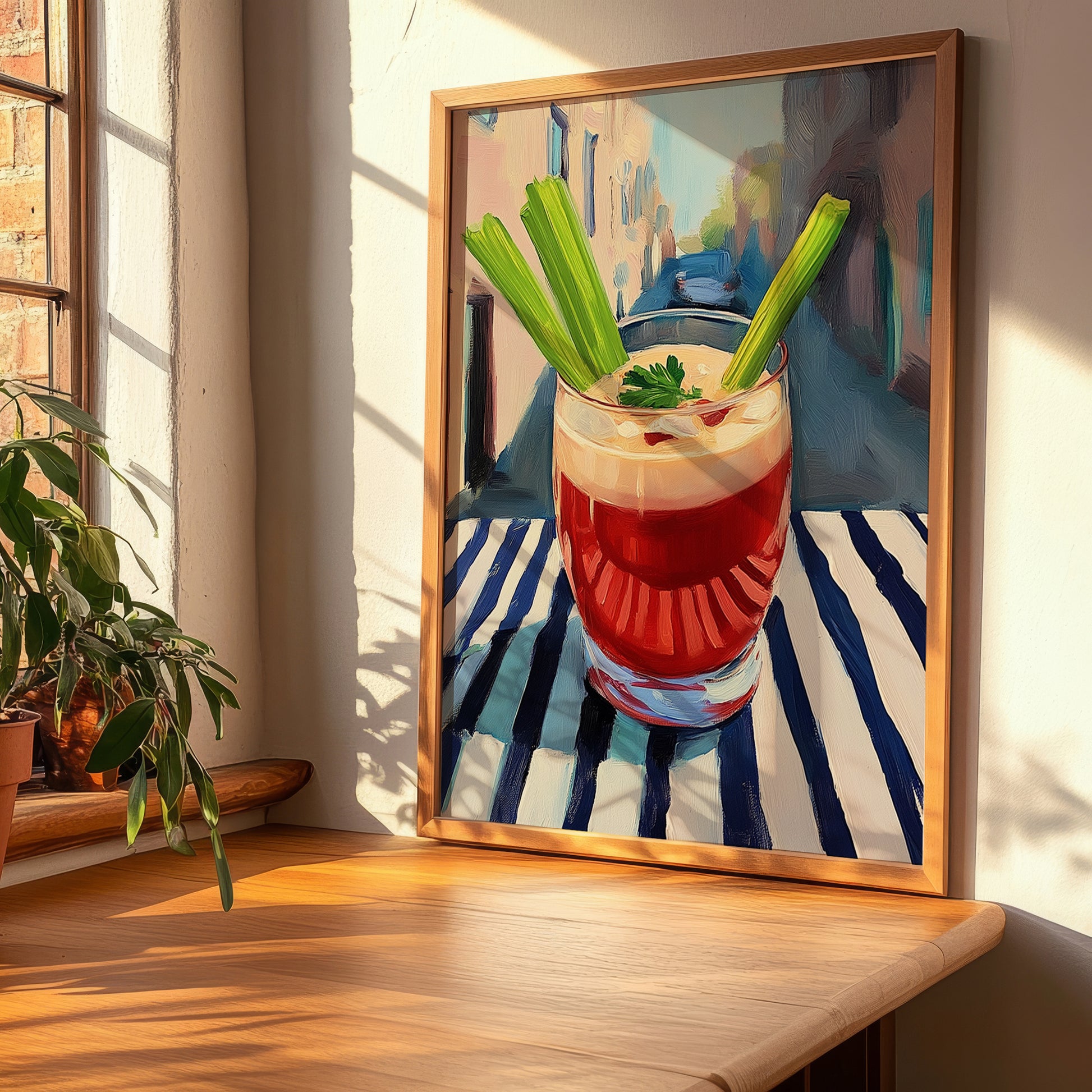 Caesar – Canadian Outdoor Café Scene, Canadian Cocktail Print, clean layout with no caption