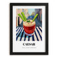 Caesar – Canadian Outdoor Café Scene, Canadian Cocktail Print, in sleek black frame