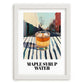 Maple Syrup Water – Canadian Urban Café Scene, Canadian Cocktail Illustration, placed in minimal white frame