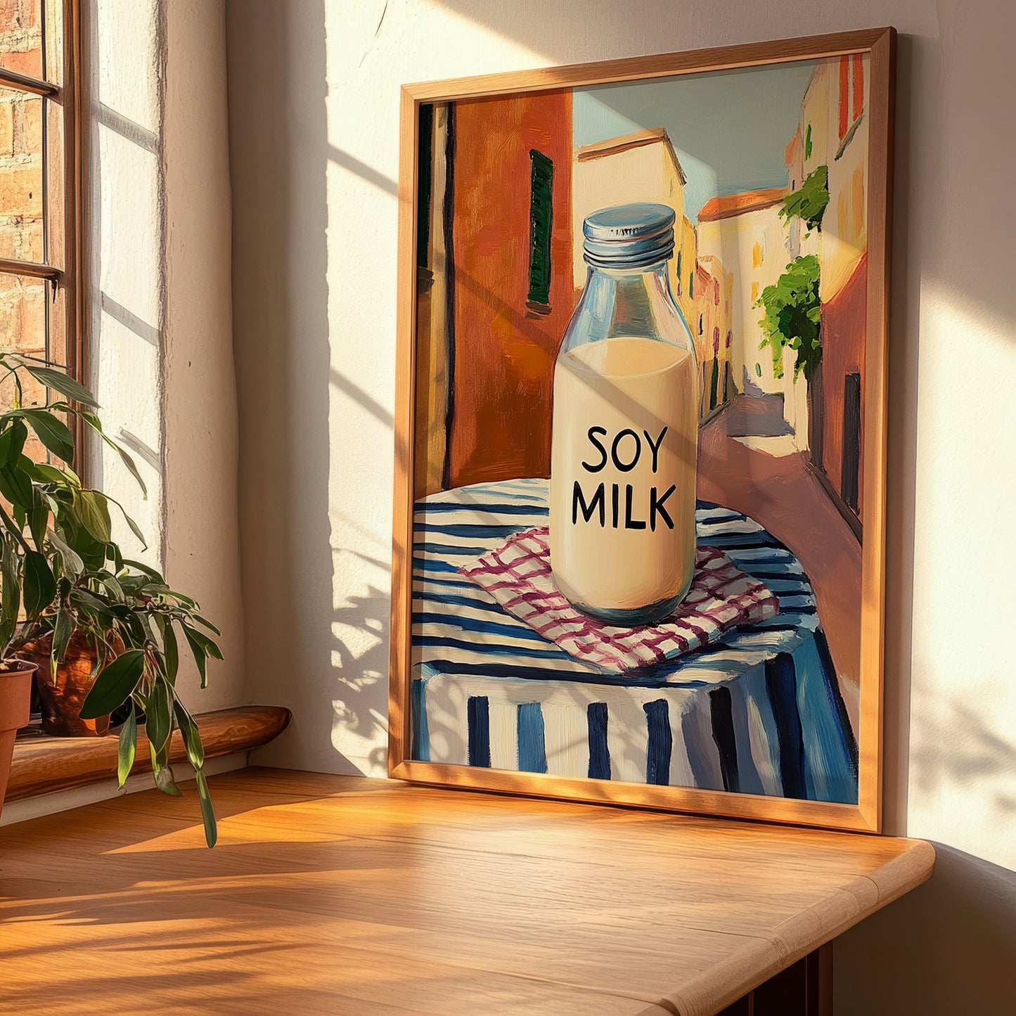 Soy Milk – Chinese Outdoor Café Scene, Chinese Spirit Wall Art, clean layout with no caption