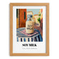 Soy Milk – Chinese Outdoor Café Scene, Chinese Spirit Wall Art, set in oak frame