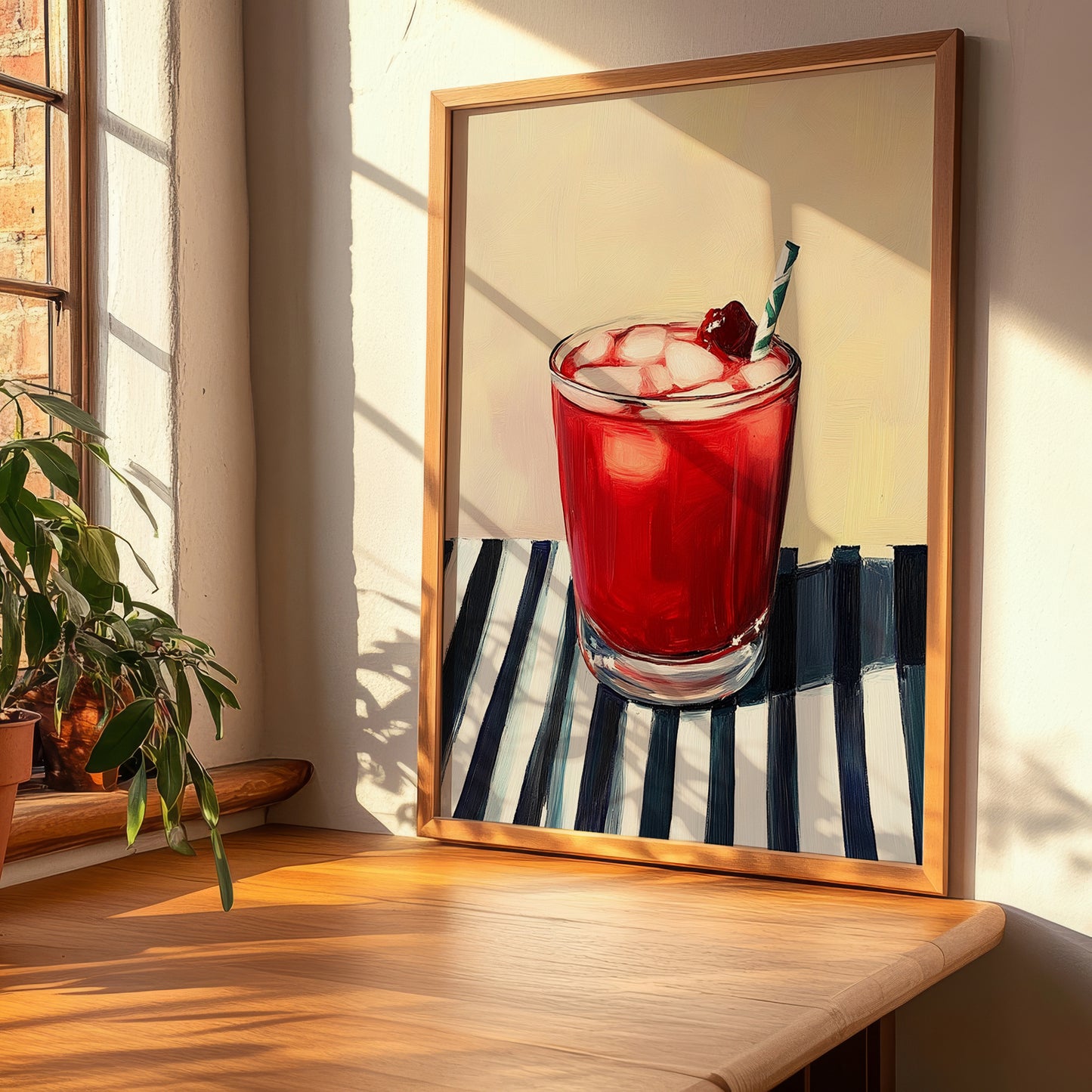 Kompot – on Striped Tablecloth, Polish Beverage Wall Decor, clean layout with no caption