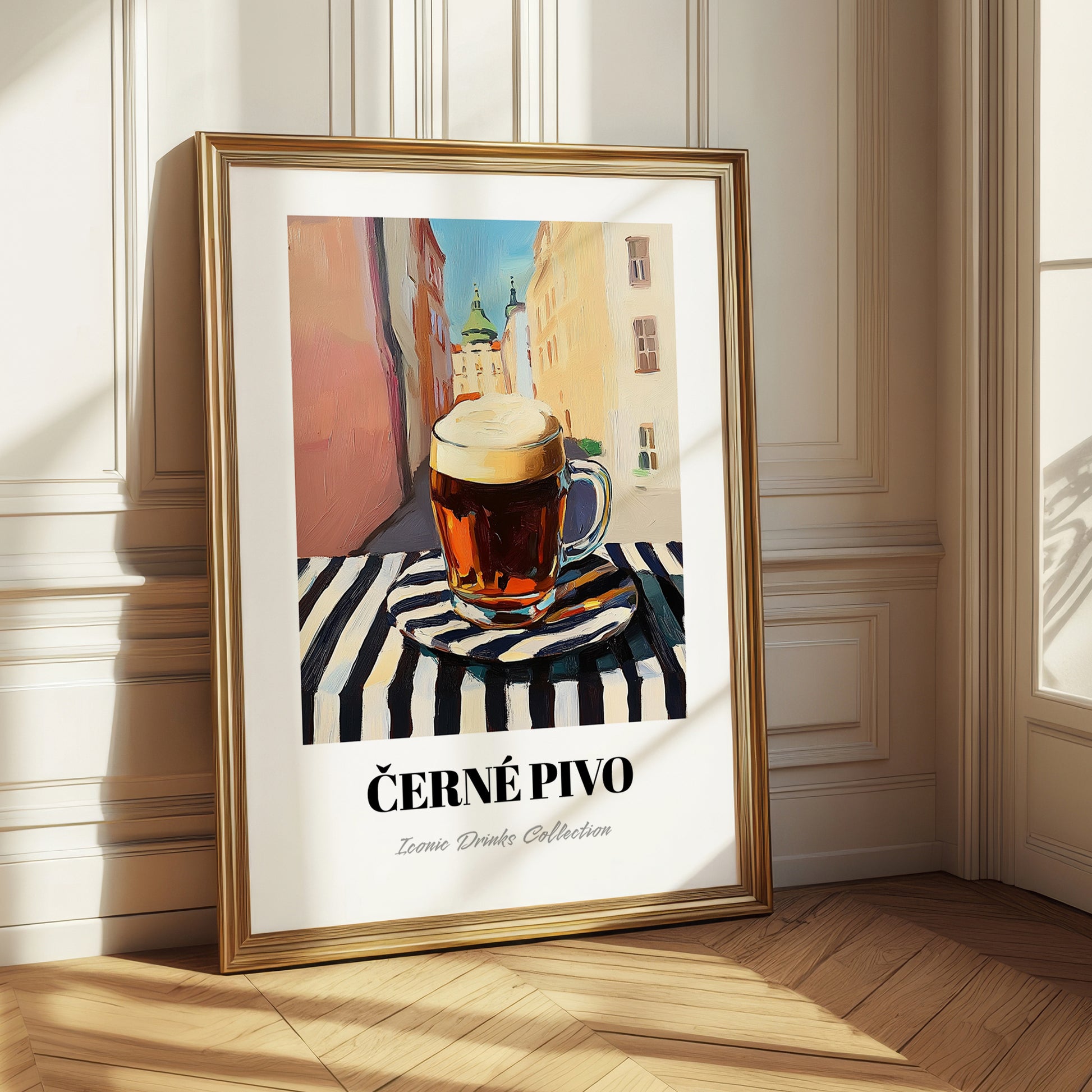 Černé Pivo – Czech Outdoor Café Scene, Czech Spirit Wall Print