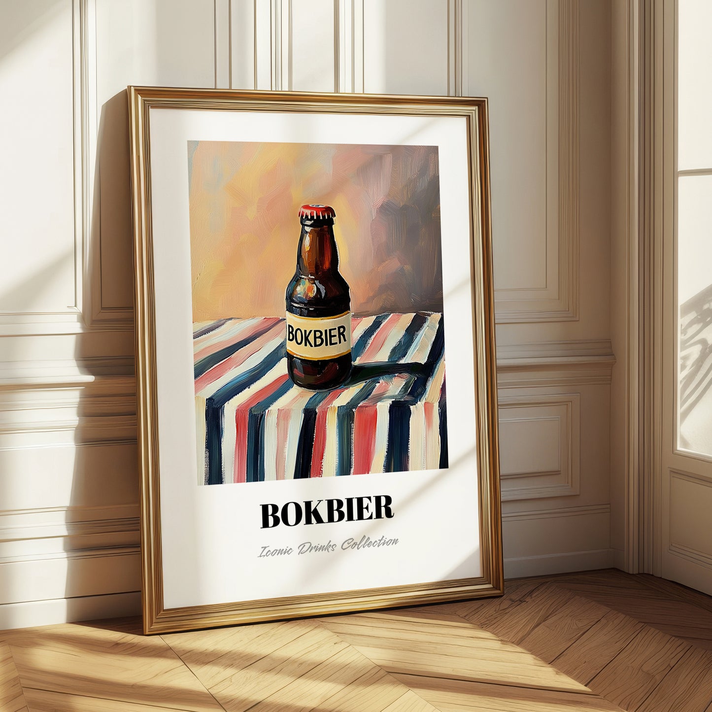 Bokbier – on Striped Tablecloth, Dutch Beer Painting