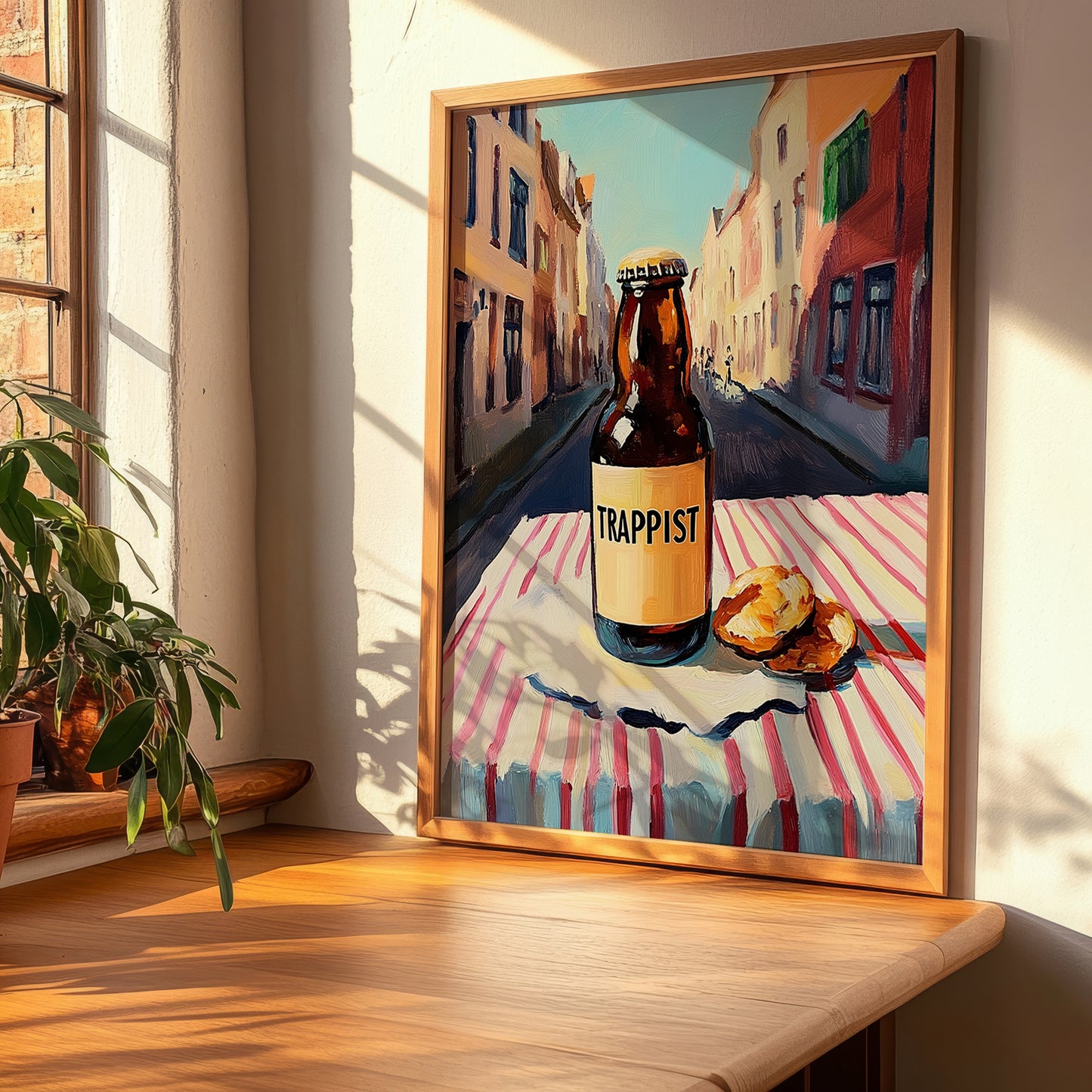 Trappist – Belgian Street Café Scene, Belgian Beer Poster, clean layout with no caption
