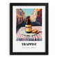 Trappist – Belgian Street Café Scene, Belgian Beer Poster, in sleek black frame