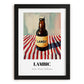 Lambic – on Striped Tablecloth, Belgian Beer Illustration, in sleek black frame