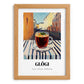 Glögi – Finnish Outdoor Café Scene, Finnish Wine Poster, set in oak frame