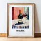 Malbec – Argentinian Street Café Scene, Argentinian Beverage Still Life, in wooden frame leaning on the floor