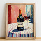 Malbec – Argentinian Street Café Scene, Argentinian Beverage Still Life, no-text version framed in wood