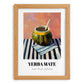 Yerba Maté – on Striped Tablecloth, Argentinian Whiskey Wall Decor, set in oak frame